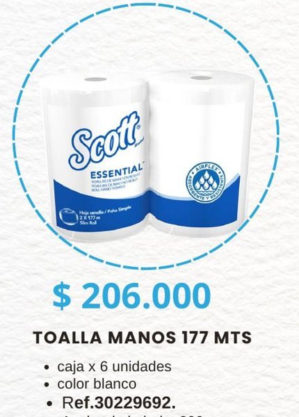 Toalla de manos 177 mts